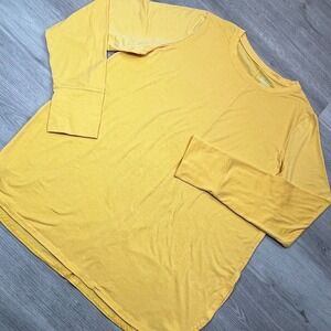 Tek Gear On-the-Go Long Sleeve Top XL‎ Thumb Hole Athletic Shirt Soft Yellow